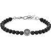 GAVU Bracciale Uomo Pietre Dure, Bracciale Surfista da Uomo con Perline di Onice Opaco con Charm Bussola Rosa dei Venti