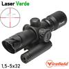 FIREFIELD Ottica Barrage 1,5-5x32 Mil-Dot MOA Nera con Laser Verde Firefield® (FF13063)