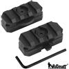 WOSPORT Set 2 Slitte Rotanti 360° per Elmetti con guida 19mm Nere WoSport