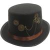 Cappello STEAMPUNK a Cilindro Nero stile Vittoriano