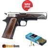 BRUNI Pistola a salve Colt automatica 9 mm nero / silver + 50 COLPI