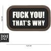 101 INC Patch 3D PVC con Velcro Fuck You That's Why Nero 101 Inc.