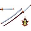 Mini Katana di Rengoku Kyojuro dall'anime Kimetsu no Yaiba Demon Slayer 34cm con supporto