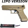 cyma Pistola Softair Glock Tan elettrica professionale gear box in metallo con batteria lipo (CM030TBLIPO)