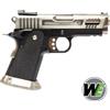 WE Pistola softair HI-CAPA 3.8 VELOCIRAPTOR Green gas silver WET Custom Blowback nera WE