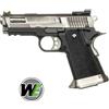 WE Pistola softair HI-CAPA 3.8 BRONTOSAURUS Green gas silver WET Custom Blowback nera WE
