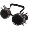 Occhiali regolabili in stile STEAMPUNK con punte laterali Silver / Argento e lenti Nere