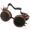 Occhiali regolabili in stile STEAMPUNK con punte laterali Ramato e lenti Nere