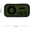 101 INC Patch in PVC gruppo sanguigno 0- neg Verde con Velcro
