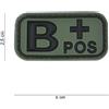101 INC Patch in PVC gruppo sanguigno B+ pos Verde con Velcro