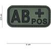 101 INC Patch in PVC gruppo sanguigno AB+ pos Verde con Velcro
