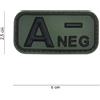 101 INC Patch in PVC gruppo sanguigno A- neg Verde con Velcro
