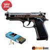 BRUNI Pistola a salve modello Beretta 92FS calibro 9 mm nikel + 50 colpi