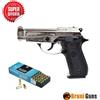 BRUNI Pistola a salve modello Beretta 84 calibro 9 mm nikel + 50 COLPI