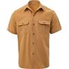 Lifup Camicia Uomo Manica Cort Lino Cotone Camicia con Tasca Casual con Bottoni Camicia da Spiaggia Tinta Unita Marrone XXL