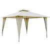 Outsunny 3.5x3.5x2.7 m Gazebo da Giardino in Metallo e Poliestere Beige con Doppio Tettuccio