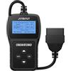 AUTOUTLET Tester Scanner OBD2 OBDII Strumento Diagnostico Auto Lettura dei Codici Scanner con Definizione DTC,10 Lingue,Funzione di Rilevamento e Monitoraggio della Tensione(Nero)