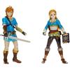 Nintendo The Legend of Zelda - Action figure Link and Zelda, 11 cm, confezione da 2, include 20 punti di articolazione con Sheikah Slate e accessori per spada del soldato