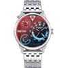 Alienwork Orologio Uomo Donna Argento Bracciale in Acciaio Calendario Data Bianco Quadrante Luminoso Classico Elegante