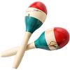 Musfunny Maracas, sonaglio a percussione in legno colorato, grande strumento musicale con ritmo di salsa, per giochi di feste (colorato)