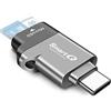 SmartQ C356 Type-C MicroSD Card Reader with USB 3.0 Super Speed technology, supports MicroSDXC, MicroSDHC, and MicroSD for Window, Mac OS X and Andriod (Midnight Grey)