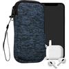 kwmobile Custodia in Neoprene con Zip per Smartphone XXL - 7 - Astuccio Portacellulare a Sacchetto con Cerniera - Borsa in deep ocean/nero