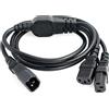 HangTon UPS - Cavo di alimentazione PDU per stampante monitor computer, IEC320 C14 maschio a doppio IEC 320 C13 femmina, cavo di prolunga splitter a Y a 3 pin, 1,8 m