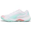 PUMA Solarstrike III W+, Indoor Court Shoe Unisex-Adulto, White-Electric Peppermint, 43 EU