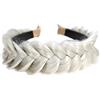 TOECWEGR Fascia per capelli intrecciata Messy Wide 2 Strands Fluffy Braids Wig with Tooth Women Headband Band (bianco oro grigio)