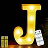 HONPHIER® Lettere lampada a forma di lettera con telecomando, lampada a LED, illuminazione lettera, luce notturna, decorazione per compleanno, festa, matrimonio (J)