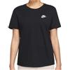 Nike W Nsw Tee Club Black T-Shirt M/M Nera Logo Piccolo Donna