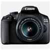 CANON - Kit Fotocamera EOS 2000D Kit + Obiettivo EF-S 18-55 IS II Sensore CMOS 24.1 Mpx Display 3' Filmati Full HD WiFi NFC USB HDMI Nero