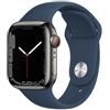 APPLE - Watch Series 7 41mm in Acciaio Inossidabile Impermeabile 5ATM GPS + Cellular 32GB WiFi / Bluetooth con Cinturino Sport Blu Abisso - SPEDIZIONE GRATUITA