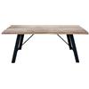 Milani Home - Tavolo Da Pranzo Moderno Di Design Cm 180x90 Struttura Nera Piano Massello Naturale Per Sala Da Pranzo Cucina Ristorante