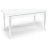 Milani Home - Tavolo Da Pranzo Allungabile Rettangolare Bianco 80x120/160/200 Per Interno Sala Da Pranzo Cucina Ufficio Massello Arte Povera