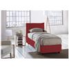 TALAMO ITALIA - Letto Veronica singolo con contenitore, Made in Italy, in tessuto sfoderabile, cm 80x200, con apertura Frontale, Rosso.