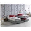 TALAMO ITALIA - Letto contenitore Singolo Silvia Sommier, Made in Italy, Letto con rivestimento in tessuto, Apertura frontale, adatto per materasso cm