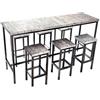 CHYRKA - Set Di Mobili Da Bar Lsw (160x60 Cm + 6s, Colore Bianco) Sambor Design Industriale