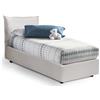 TALAMO ITALIA - Letto Singolo Livia, Letto Contenitore Con Rivestimento In Ecopelle, 100% Made In Italy, Apertura Laterale, Adatto Per Materasso Cm 80