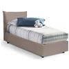 TALAMO ITALIA - Letto Singolo Livia, Letto Contenitore Con Rivestimento In Ecopelle, 100% Made In Italy, Apertura Laterale, Adatto Per Materasso Cm 80