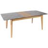 Mendler - Tavolo Pranzo Allungabile Salotto Soggiorno Hwc-m57 77x160x90cm Laminato Hpl Legno Chiaro Effetto Marmo