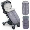 Interbaby Sacco Passeggino Invernale Universale Interbaby | Copri Passeggino Universale Morbida | Sacco Termico per Ovetto Rimovibile, Doppia Apertura, Facile da Lavare, Materiali Anallergici, Cactus Grigio