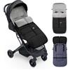 Interbaby Sacco Passeggino Invernale Universale Interbaby | Copri Passeggino Universale Morbida | Sacco Termico per Ovetto Rimovibile, Doppia Apertura, Facile da Lavare, Materiali Anallergici, Nero