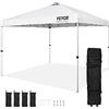 VEVOR Gazebo Tenda Pop-up Pieghevole 3 x 3 m Telo Rivestito in Argento PU 250 D con Borsa a Rotelle Portatile, Tendalino Impermeabile per Eventi Feste da Campeggio all'Aperto Giardino Cortile Bianco