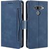 HualuBro Cover per LG Q60 / LG K50,Flip Cover a Libro in Premium PU Pelle Magnetica Antiurto Case Portafoglio Custodia per LG Q60 / LG K50 Cover - Blu