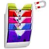 CEP 1201540811 - Espositore magnetico da parete con 5 scomparti, colore: Bianco/Multicolore