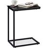 Relaxdays Tavolino a C, Tavolo Laterale da Divano, Struttura in Acciaio, Pannello Melaminico, da Salotto H: 60 cm, Nero