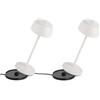 LA VILLE LUMIÈRE Theta 2x Lampada da Tavolo Ricaricabile Senza Fili - Lampada LED Touch Dimmerabile da Interno/Esterno IP65 - Temp. Luce da 2700 a 4000K, Lunga Durata, Alluminio, LVL (Bianco)
