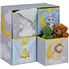 Relaxdays Scaffale per Bambini, 4 Scatole Portagiochi, HLP 59,5x60,5x30 cm, Cameretta Giochi, Scomparti a Cubo, Colorato