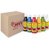 Jovi - Guazzo liquido, Astuccio 6 vasetti da 250 ml, Colori primari, Vernice a base di ingredienti naturali, Facile da lavare, Senza glutine, Ideale per la scuola (502/6A)